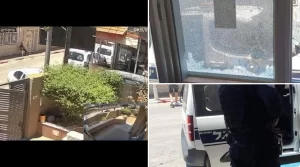 شاهد .. إطلاق نار من مركبة مسرعة صوب أخرى صهيونية في جرزيم بنابلس