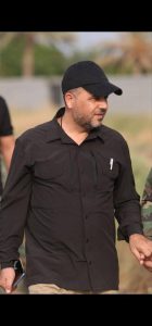 صورة القائد في حركة النجباء معاون قائد عمليات حزام بغداد في الحشد الشعبي الحاج مشتاق طالب السعيدي ( ابو تقوى ) الذي استشهد بقصف امريكي على مقر الدعم اللوجستي للواء 12 في بغداد