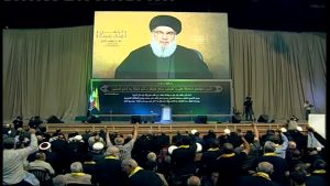 السيد نصرالله يتوجه بالشكر إلى المعزين بوفاة والدته ويعتذر عن الحضور بسبب الظروف
